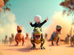 Spiel Stickman: Dinosaurier Arena Online