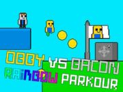 Spiel Obby gegen Bacon Regenbogen Parkour Online