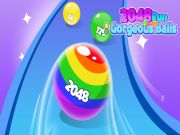 Spiel 2048 Rennen Sie wunderschöne Bälle Online