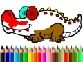 Spiel Zurück zur Schule: Alligator Ausmalen Online