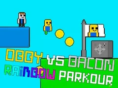 Spiel Obby gegen Bacon Regenbogen Parkour Online