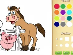 Spiel Nutztiere Malbuch für Kinder Online