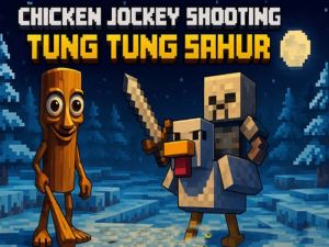 Spiel Hühnerjockey schießen Tung Tung Sahur Online