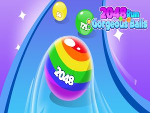 Spiel 2048 Rennen Sie wunderschöne Bälle Online