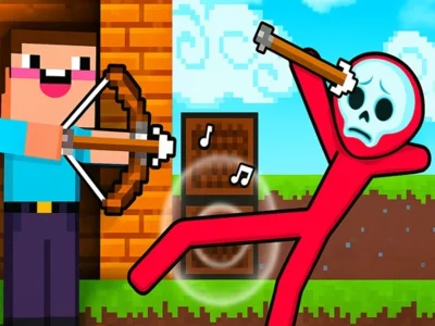 Spiel Noob Archer gegen Stickman Zombie Online