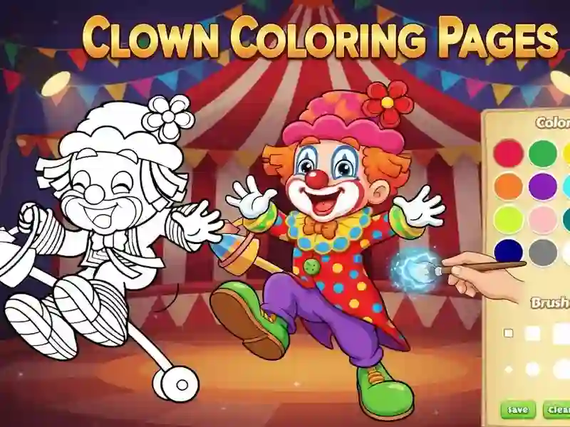 Spiel Ausmalbilder Clown Online