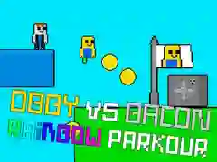 Spiel Obby gegen Bacon Regenbogen Parkour Online