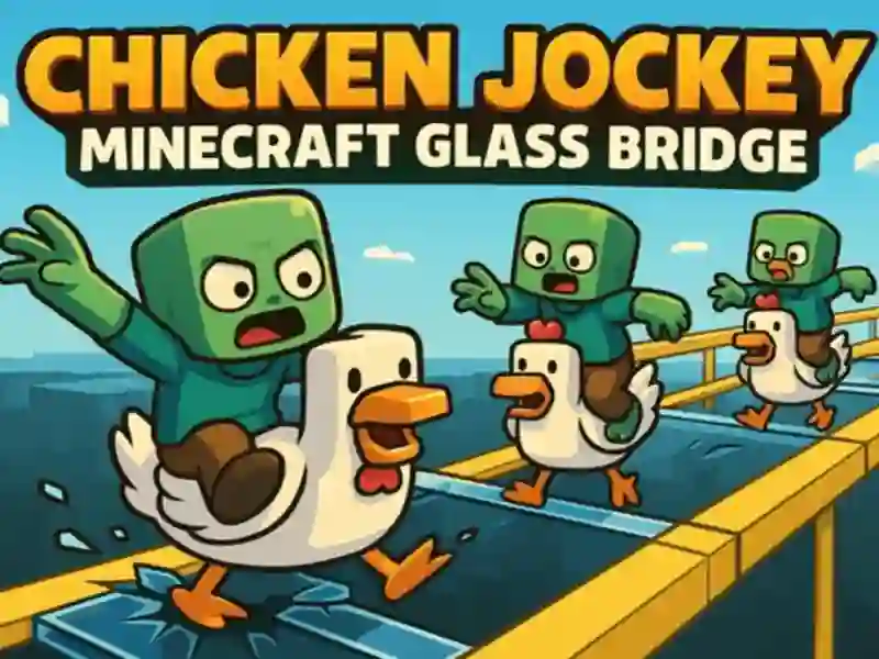 Spiel Hühnerjockey: Minecraft Glass Bridge Online