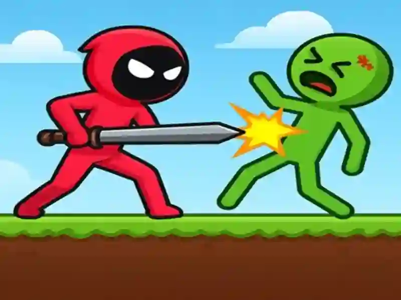 Spiel Red Stickman gegen Monster School Online