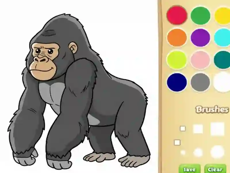 Spiel Gorilla Malbuch für Kinder Online