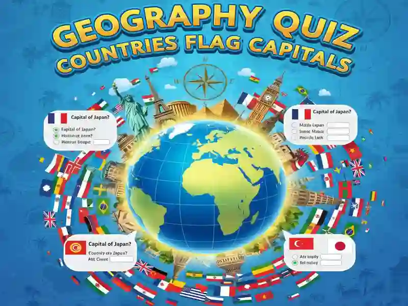Spiel Geographie-Quiz, Länder, Flaggen, Hauptstädte Online