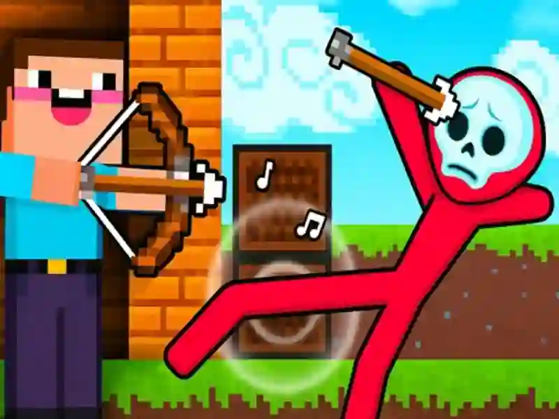 Spiel Noob Archer gegen Stickman Zombie Online