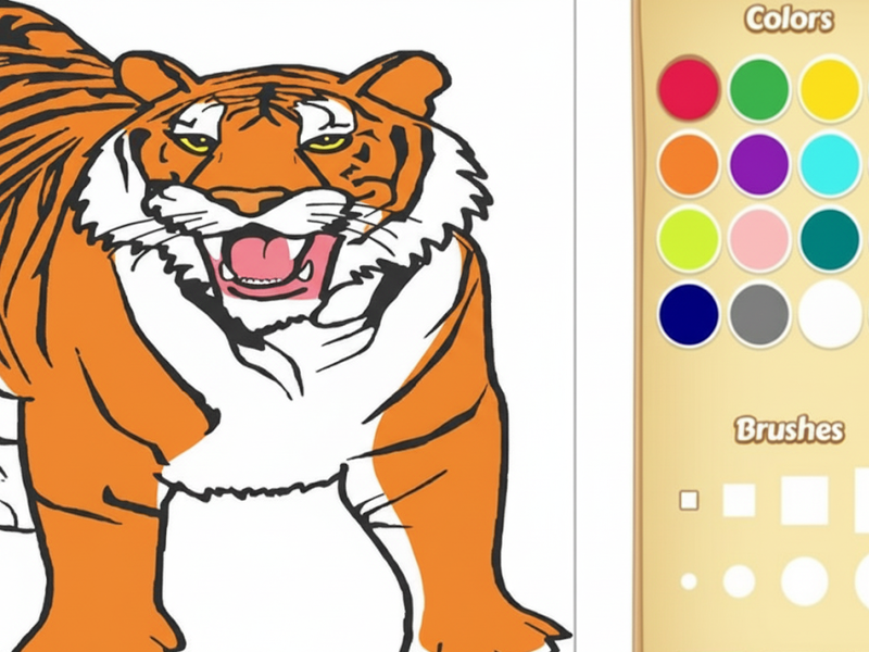 Spiel Tiger Malbuch Online