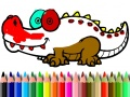 Spiel Zurück zur Schule: Alligator Ausmalen Online