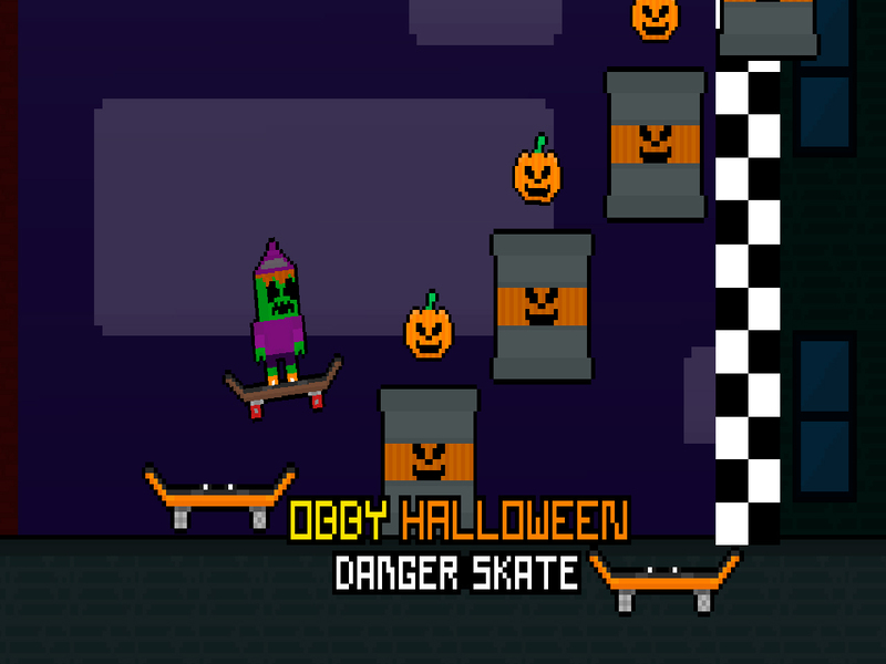 Spiel Obby Halloween Gefahr Skate Online