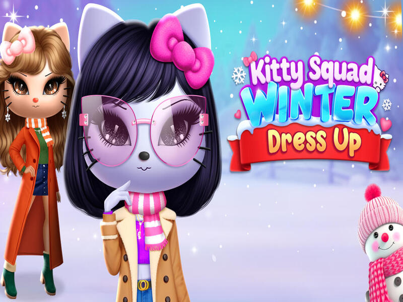 Spiel Kitty Squad Winter Dress Up Online